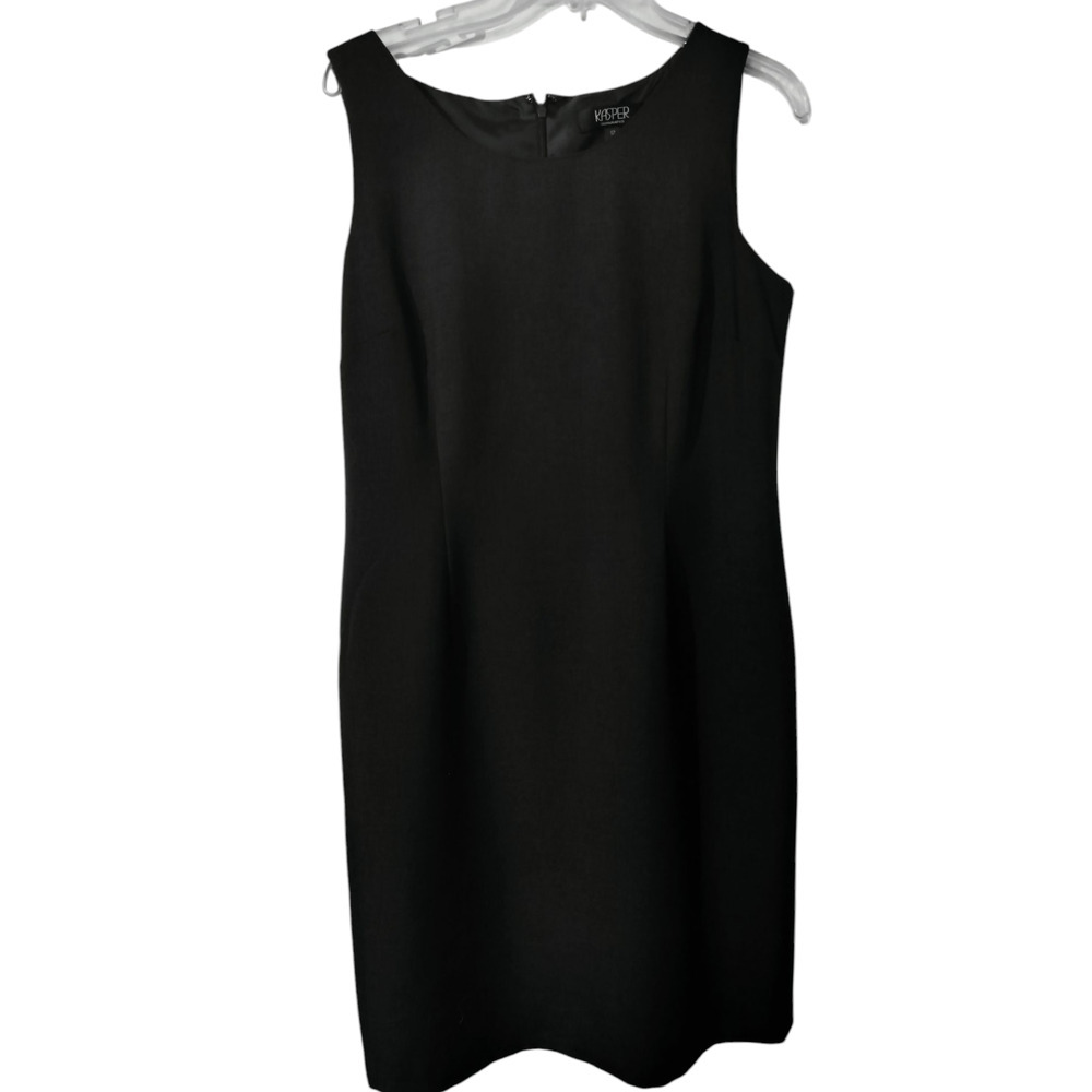 3375) Kasper Separates Black Sleeveless Sheath Dress Size 12